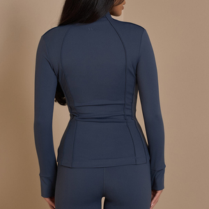 Custom Breathable Gym Fitness Structure Zip up Yoga <strong>Jacket</strong> Active Stretchy Soft Tight Pockets Active <strong>Workout</strong> <strong>Jackets</strong> - Product Image 3
