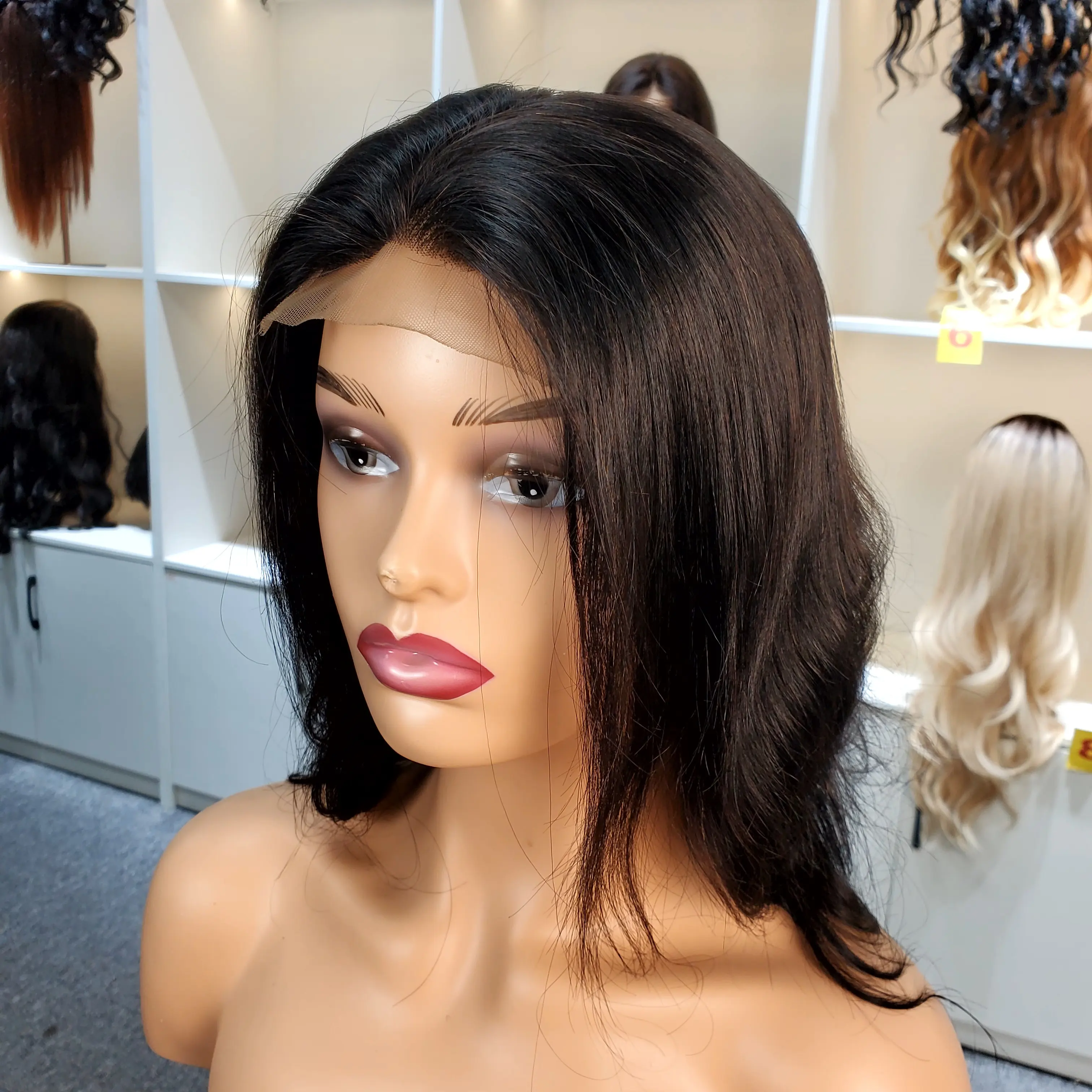 Loose wave 4*4 lace frontal wig Vietnamese hair 16 inch body wave 100& human hair