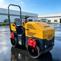 Prix usine Mini-compacteur routier vibrant à double tambour de 1,5 tonne pour asphalte et sol, Dynapac, système entièrement hydraulique, 75Hz, 30kN