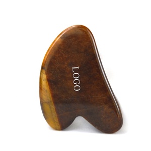 Raschietto per Massaggio Gua <span class=keywords><strong>Sha</strong></span> a Forma di Cuore in Pietra Naturale Occhio di Tigre, Massaggiatore Facciale, Tavoletta per Agopuntura Guasha - Product Image 2