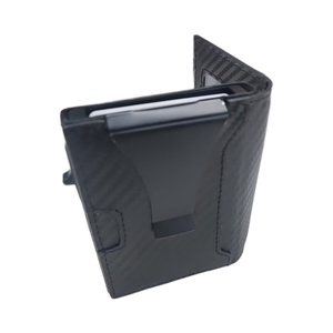 Men's Minimalist Pop up Business Design Slim Aluminium <b>Wallet</b> Customized Logo PU Leather <b>RFID</b> <b>Blocking</b> Pop-Up Metal Card Holder - Product Image 2