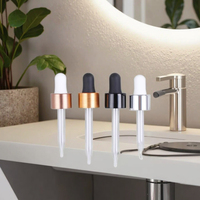 Flacon compte-gouttes en verre et aluminium de couleur personnalisée, 18 mm/20 mm/24 mm, finition or/argent, bouchon à vis en plastique-aluminium