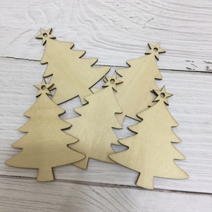 เครื่องประดับต้นคริสต์มาสไม้ขนาดเล็กแบบแขวนพร้อมเชือกสำหรับงานฝีมือ DIY และตกแต่งต้นคริสต์มาสในเทศกาล - Product Image 5