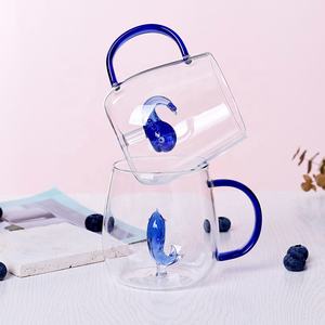 Neuankömmling 3D Neuheit Tier pflanze in Glas Kaffeetasse Niedliche Trinkgläser Milch becher mit farbigem Griff - Product Image 3