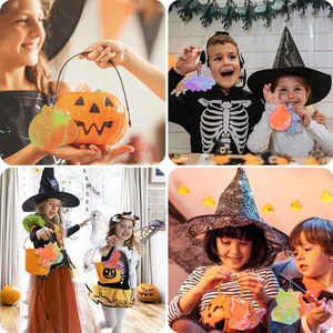 Porte-clés anti-stress en silicone pour Halloween, formes citrouille, sorcière, fantôme, chat, chauve-souris, jouet pour enfants, décoration de fête - Product Image 4