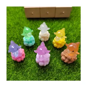 Nova Moda Colorida Mini Luminous Dolphin Resina Estátuas Adorável Brilho No Escuro Dolphin Ornamentos Para Fairy Garden Paisagem Decor