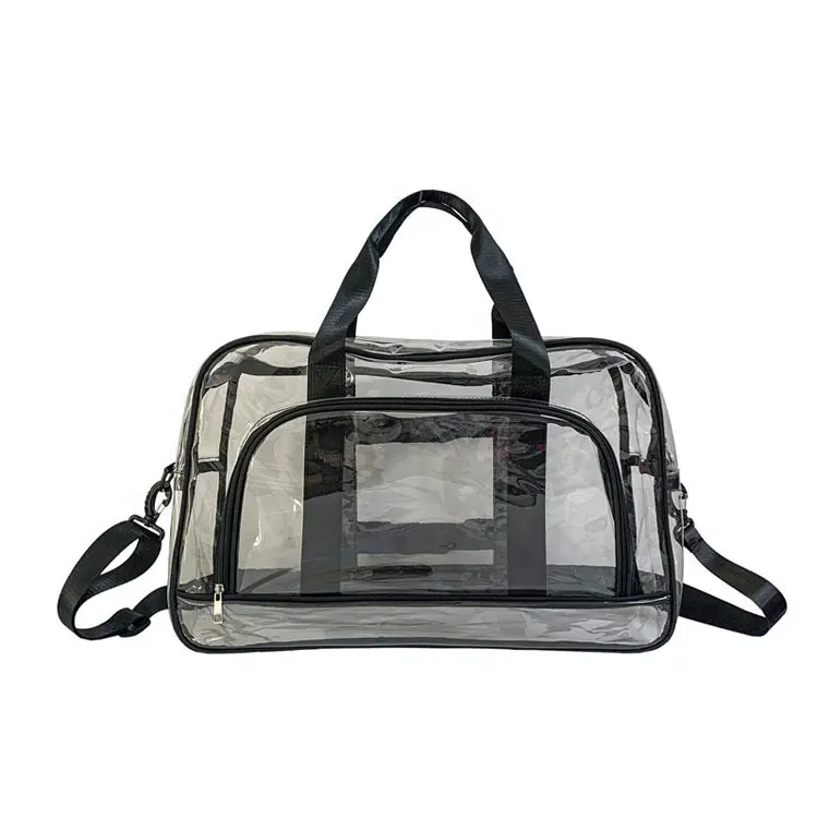 Clear Messenger Crossbody Purse Stadium Approved Waterproof Transparent Pvc Zipper Women Handbag Tote Bag With Adjustable Strap