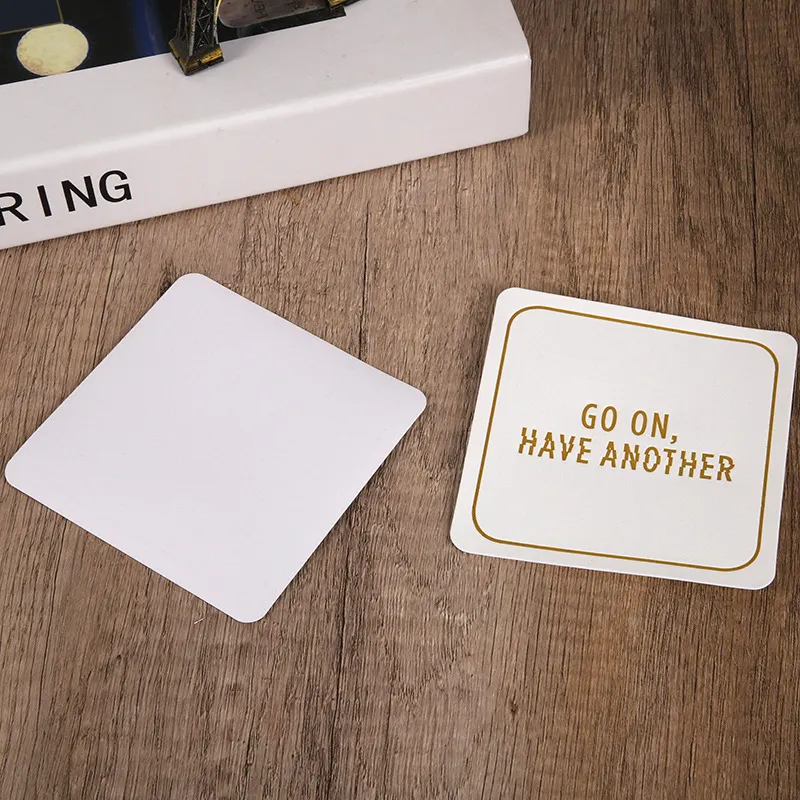 Stampa personalizzata Hotel fornisce sottobicchieri di carta velina assorbente carta Coaster Hotel tazza sottobicchiere per bevande OEM ODM