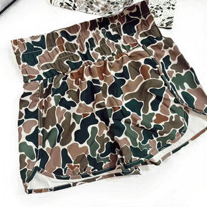 Shorts décontractés sportifs pour femmes, respirants, écologiques, taille mi-haute élastique, imprimé numérique, bouton - Product Image 2