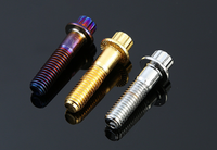 Boulon de jante fendue à 12 points chromé M7x32mm Grade 12.9 avec écrou pour moyeu de roue
