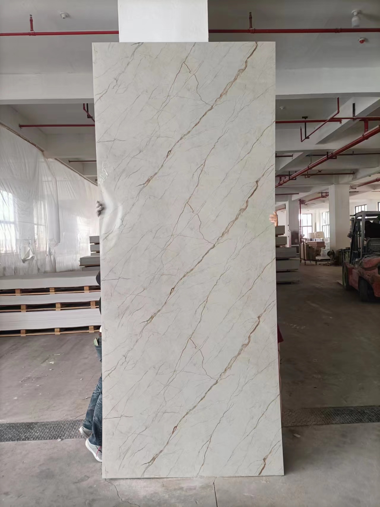 1220x2800mm PVC Marble Sheet Interior Decorative High Glossy For Bathroom