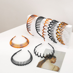 Nouveau bandeau cheveux <span class=keywords><strong>peigne</strong></span> Zigzag bande crantée bandeau femme <span class=keywords><strong>homme</strong></span> fille noël anniversaire cadeau sauvetage cheveux cassés artefact - Product Image 1
