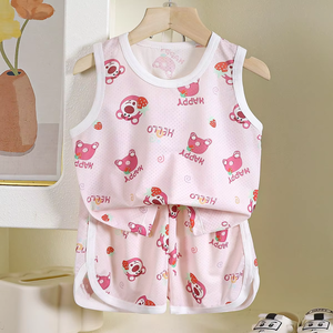 Conjunto de Dos Piezas de Ropa Infantil de Primera Calidad, Pantalones Cortos y Chaleco con Dibujos Animados - Product Image 4