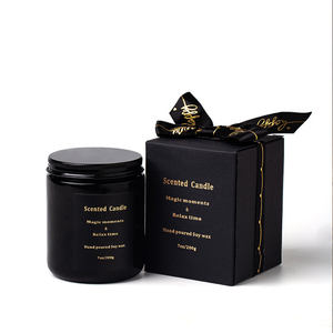 Bougies parfumées d'aromathérapie en cire <span class=keywords><strong>de</strong></span> soja 200 infusée <span class=keywords><strong>de</strong></span> cristal noir mat <span class=keywords><strong>de</strong></span> verre 100% avec logo personnalisé Vente en gros - Product Image 3