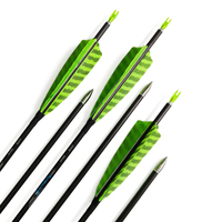 Flèches en carbone de haute qualité ID6.2mm Spine300-800, tiges de 32 pouces, plumes de 4 pouces, pour tir à l'arc avec arc composé ou classique
