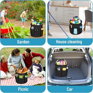Factory 17L Cleaning Supplies Caddy Bag Organizer Cleaning Supplies <b>Buckets</b> Foldable Cleaning Tools Bag Portable Cleaning Caddy - Product Image 6