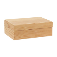 Petite boîte en bois non finie avec couvercle, 1 paquet, boîte en pin non peinte pour l'artisanat, emballage de bijoux, résistante à la déformation