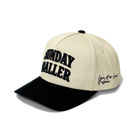 Casquette de baseball classique unisexe en coton 100% à deux tons, personnalisée RD BA 0690, avec drapeau brodé, 6 panneaux, pour le golf
