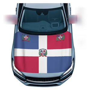 Housse de capot de voiture avec drapeau des Îles Sainte-Kitts et Nevis, en tissu élastique lavable, bannière de capot de voiture personnalisée - Product Image 2