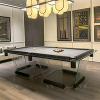 Table de billard moderne italienne de luxe 8FT/9FT en verre trempé, taille personnalisable, table de billard professionnelle pour hôtel, appartement, jeux