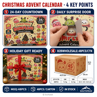 Calendrier de l'Avent Southpeak Toy – 24 Boîtes Mystères de Jouets Squishy à Remontée Lente – Boîte Cadeau Compte à Rebours de Noël 26x18cm MOQ45 OEM WS
