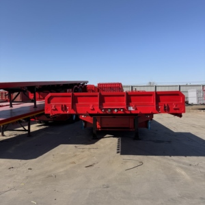 Semirremolque de <span class=keywords><strong>Plataforma</strong></span> Plana de Acero Reacondicionado Usado, 3 Ejes, Suspensión de Ballestas, Capacidad de Carga de Más de 30 Toneladas para Contenedores y Carga a Granel - Product Image 4