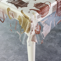 Nappe de table florale en PVC du Vietnam, protège-table, couvre-table transparent, imperméable et anti-huile