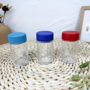 Frasco de vidrio a prueba de olores alto transparente de lado recto de 4OZ con tapa CR - Product Image 1