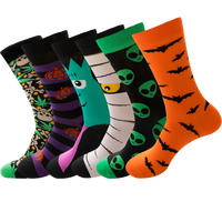 Chaussettes d'Halloween Citrouille et Fantôme, Nouvelle Tendance Mode, Colorées, Amusantes, avec Logo Original, Chaussettes Montantes pour Hommes, Vente en Gros
