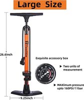 Pompe à vélo avec manomètre Pompe à vélo au sol haute pression compatible avec les valves Presta et Schrader Pompe à pneu de vélo pour vélo de route VTT