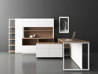 Ensemble de bureau de direction en bois avec options supplémentaires, combinant des armoires de rangement mobiles et des armoires arrière pour bureau de PDG/Diret de Groupe