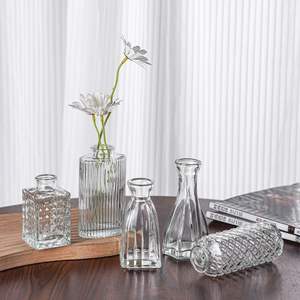 Lot de 10 petits vases décoratifs sculptés en <span class=keywords><strong>verre</strong></span> pour fleurs et décoration de salle à manger en herbe de la <span class=keywords><strong>pampa</strong></span> - Product Image 2