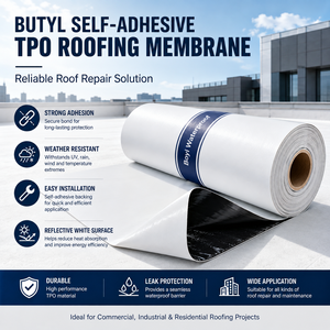 Membrana Impermeable Autoadhesiva <span class=keywords><strong>de</strong></span> Butilo TPO para Reparación y Renovación <span class=keywords><strong>de</strong></span> Techos, Lámina Impermeabilizante Resistente a los Rayos UV - Product Image 2