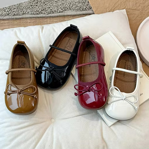 Chaussures de princesse à nœud en cuir PU pour bébés et jeunes enfants, idéales pour les fêtes - Product Image 3