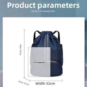 Mochila Deportiva Infantil con Cordón, Cierre de Cremallera, Compartimento para Zapatos de Fútbol y Baloncesto, Separación entre Seco y Húmedo, Bolsa para Ropa Deportiva - Product Image 1