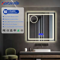 Miroir de salle de bain LED rectangulaire moderne à commande tactile, température de couleur réglable, étanche IP44, en aluminium, miroirs de bain intelligents