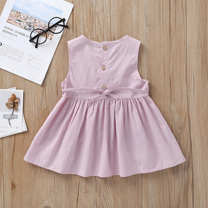 Vestidos de Princesa Bordados con Flores para Niñas Pequeñas, Vestido de Verano sin Mangas con Corte en A, Ropa de Algodón para Niñas - Product Image 2