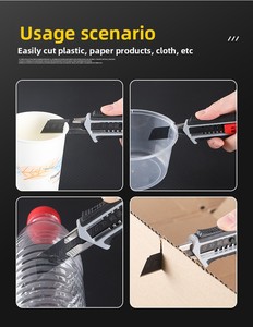 Cutter industriel transfrontalier en caoutchouc ABS <span class=keywords><strong>avec</strong></span> lame en <span class=keywords><strong>acier</strong></span> allié de 145 mm et épaisseur de 0,5 mm, double verrouillage - Product Image 6
