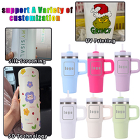 Gobelet isotherme de 14 oz avec poignée, mini tasse de voyage en acier inoxydable avec couvercle à paille, tasse de voiture à double paroi sous vide, vente en gros