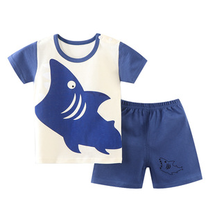 2022 conjunto <span class=keywords><strong>de</strong></span> manga corta <span class=keywords><strong>de</strong></span> estilo coreano para niños, ropa <span class=keywords><strong>de</strong></span> descanso, pantalones cortos informales <span class=keywords><strong>de</strong></span> algodón con patrón sólido para lavar y secar para niños - Product Image 4