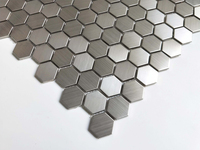 Mosaïque hexagonale en métal de luxe CP MOSAIC, en acier inoxydable, pour cuisine, douche, mur, crédence, sol de salle de bain