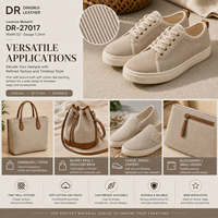 Kain Kulit PU Imitasi Twill Kepadatan Tinggi Tebal 1.0mm Lebar 52 Inci untuk Tas, Sepatu, Aksesoris, dan Barang Fashion