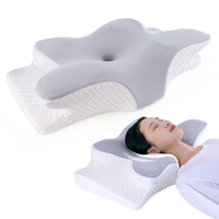 Oreiller cervical orthopédique en mousse à mémoire de forme, oreiller de sommeil papillon, emballage personnalisé, carré personnalisé, 80 polyester / coton, 50 pièces