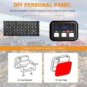 6 Gang Switch Panel Universal Circuit Control Relay System Automatic Dimmable LED Switch Pod Touch Control Switch Panel For Cars