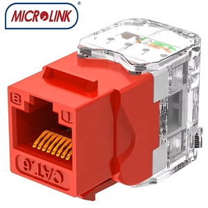 AMP loại 180 độ UTP Cat6 ABS nhà ở toolless Keystone Jack RJ45 8P8C Krone nữ Modular kết nối - Product Image 2