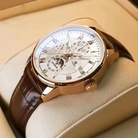 Montre de Charme Haut de Gamme pour Homme, Affaires, Lumineuse, Calendrier, Bracelet en Cuir Argenté, Boîtier en Alliage, Mouvement Quartz Citizen Non-Mécanique, Neuve avec Boîte