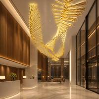 Lampu Kristal Mewah Kustom Dekorasi Modern untuk Lobi Hotel, Aula Villa, Lampu Emas untuk Ruang Tamu, Tangga, Restoran
