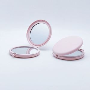 2024 Factory Price Pink Sublimation Blank Round Double Side Metal <b>Compact</b> Pocket Make up Hand Mirror for Travel - Product Image 2