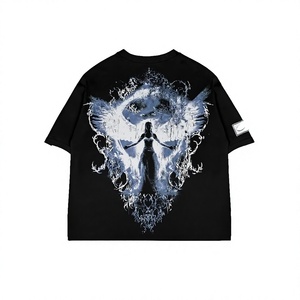 เสื้อยืดลายหัวกะโหลก Heavyweight 260gsm ผ้าคอตตอนเจอร์ซีย์ 100% คอกลม ทรงปกติ สกรีนโลโก้ได้ สตรีทแวร์ สำหรับผู้ชาย - Product Image 1