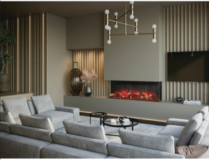 Caminetto Elettrico da Incasso in Metallo 1500W con Effetto Fiamma LED su Tre Lati, Telecomando e Termostato Regolabile, Ideale per Hotel - Product Image 4